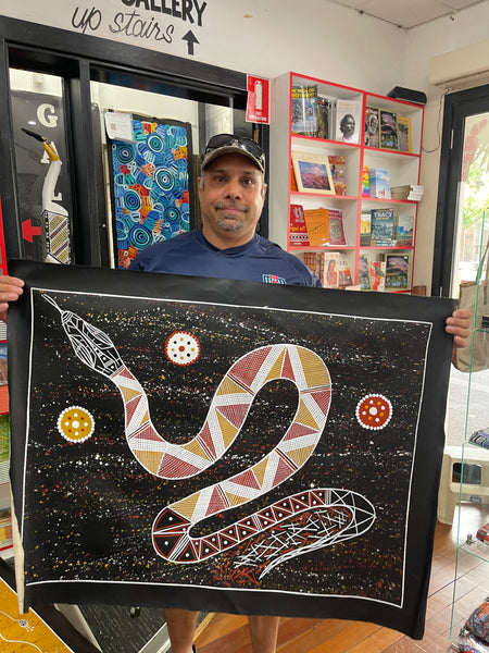 #282 Python Dreaming - JIMI SPRATT YUKARN: Aboriginal Art: 95x75cm