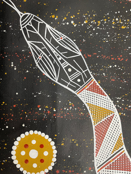 #282 Python Dreaming - JIMI SPRATT YUKARN: Aboriginal Art: 95x75cm