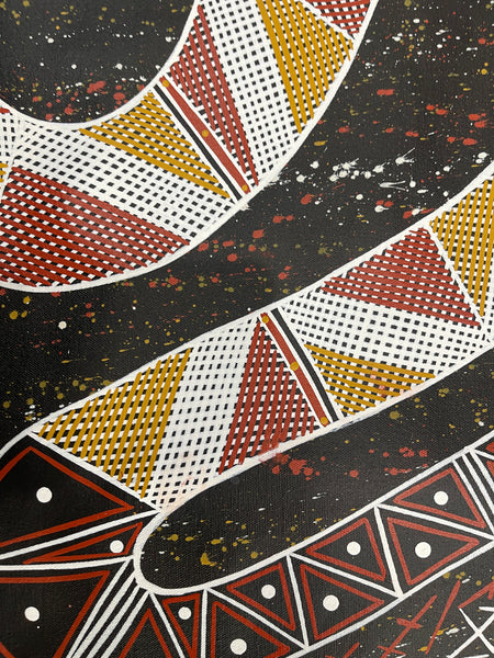 #282 Python Dreaming - JIMI SPRATT YUKARN: Aboriginal Art: 95x75cm