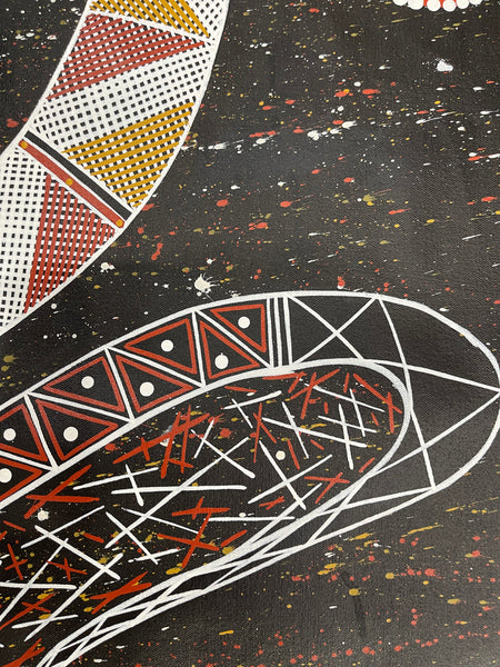 #282 Python Dreaming - JIMI SPRATT YUKARN: Aboriginal Art: 95x75cm