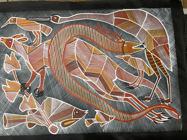 #7 My Country Dreaming - EDDIE BLITNER : Aboriginal Art : 95x65cm