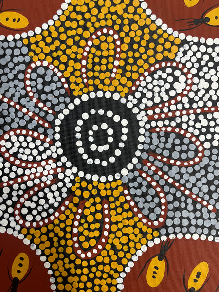 #335 Women Digging for Honey Ants: ANGELA NUMINA : ABORIGINAL ART: 31x41cm