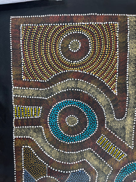 #394 Thorny Devil Lizard (Multi) - CAROLINE NUMINA : Aboriginal Art: 92x111cm