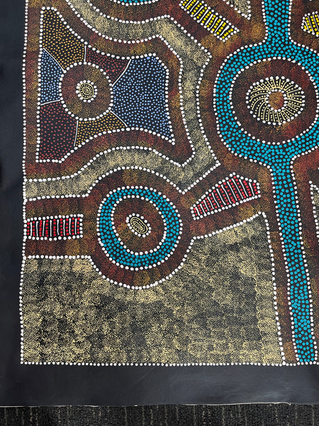 #394 Thorny Devil Lizard (Multi) - CAROLINE NUMINA : Aboriginal Art: 92x111cm