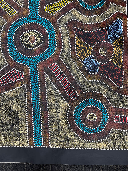 #394 Thorny Devil Lizard (Multi) - CAROLINE NUMINA : Aboriginal Art: 92x111cm