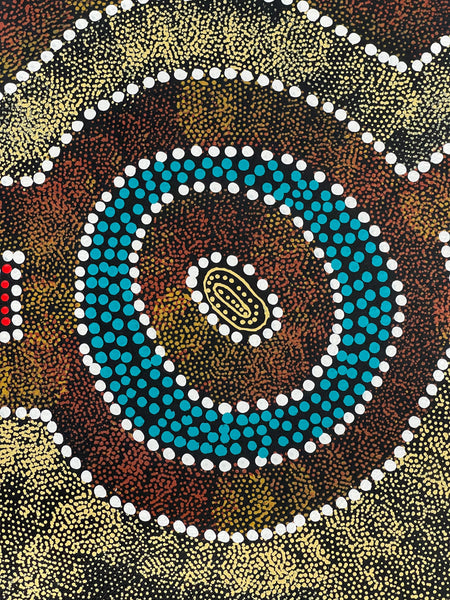 #394 Thorny Devil Lizard (Multi) - CAROLINE NUMINA : Aboriginal Art: 92x111cm