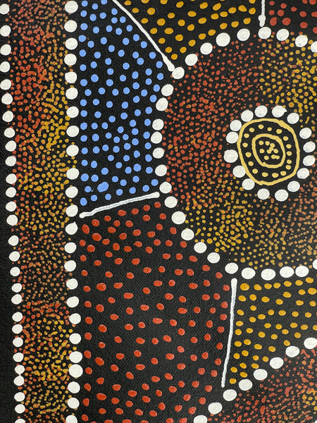 #394 Thorny Devil Lizard (Multi) - CAROLINE NUMINA : Aboriginal Art: 92x111cm