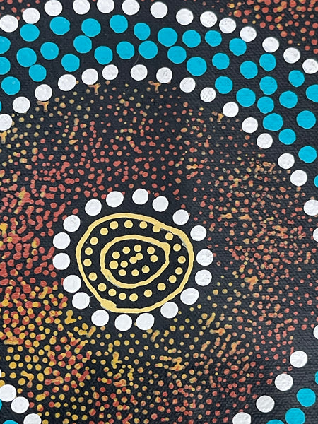#394 Thorny Devil Lizard (Multi) - CAROLINE NUMINA : Aboriginal Art: 92x111cm