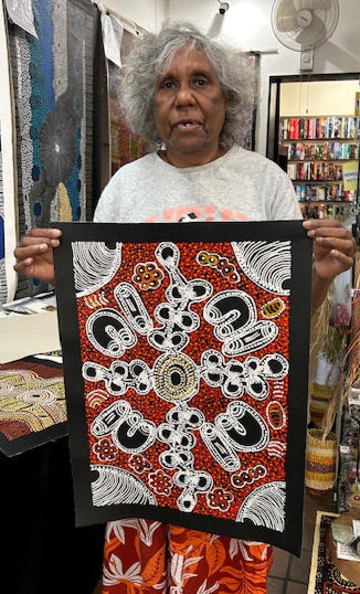 #113 Women Collecting Bush Tucker - LANITA NUMINA : Aboriginal Art: 54 x 39cm
