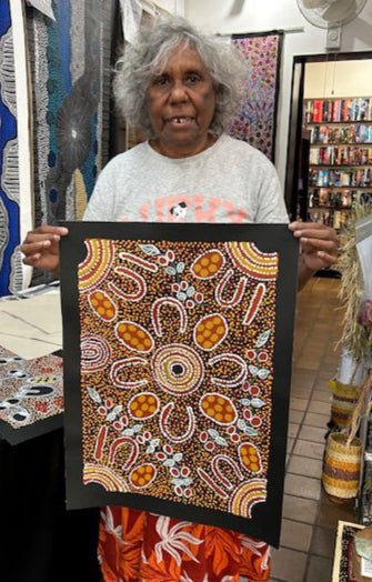 #16 Women Collecting - LANITA NUMINA : Aboriginal Art: 54 x 39cm