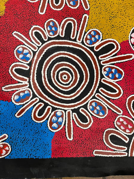 #305 Women Collecting Bush Tucker - BARBARA PANANKA : Aboriginal Art: 140x85cm