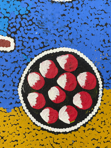 #305 Women Collecting Bush Tucker - BARBARA PANANKA : Aboriginal Art: 140x85cm