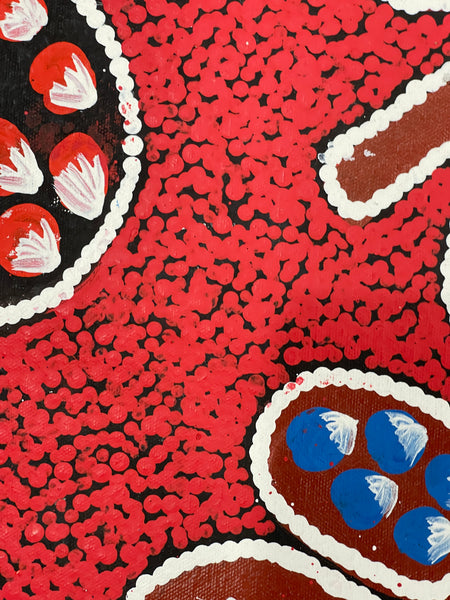 #305 Women Collecting Bush Tucker - BARBARA PANANKA : Aboriginal Art: 140x85cm