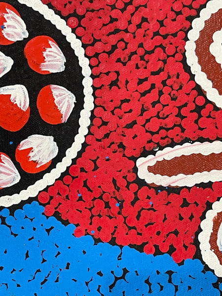 #305 Women Collecting Bush Tucker - BARBARA PANANKA : Aboriginal Art: 140x85cm