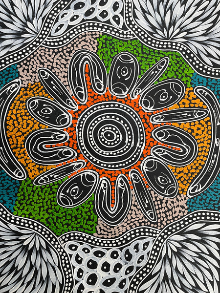 #365 My Country Dreaming (Multi) - SHARON NUMINA : Aboriginal Art: 44x58cm