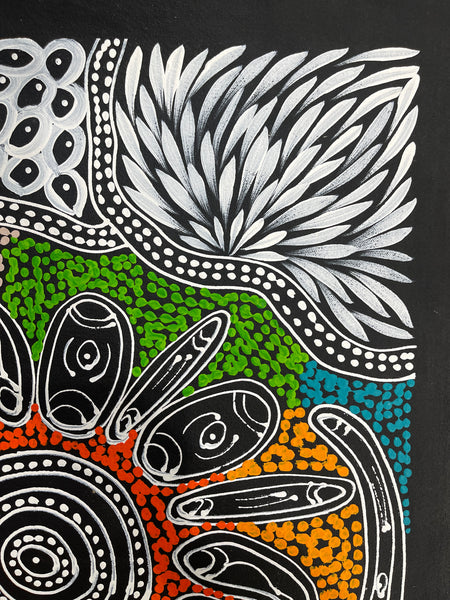 #365 My Country Dreaming (Multi) - SHARON NUMINA : Aboriginal Art: 44x58cm