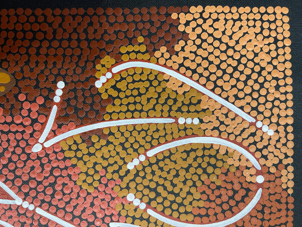#28 Men Hunting Goanna - BEVAN CLANCY TJAMPITJIMPA 25x42cm