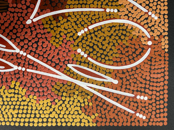 #28 Men Hunting Goanna - BEVAN CLANCY TJAMPITJIMPA 25x42cm