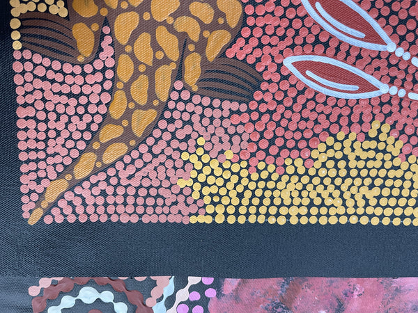 #28 Men Hunting Goanna - BEVAN CLANCY TJAMPITJIMPA 25x42cm
