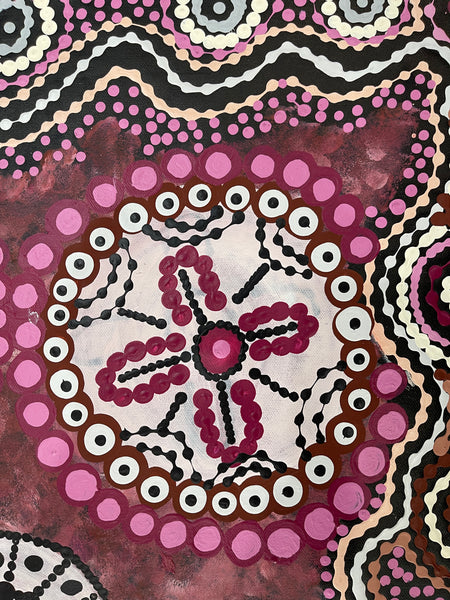 #7 Women's Ceremony (Purple) - Chakayah Sultan: Aboriginal Art - 70x91cm