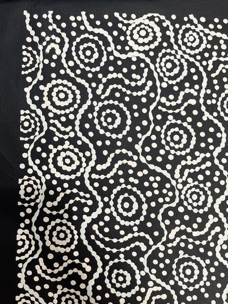 #41 Sacred Water (Black/White) - TREPHINA SULTAN THANGUWA : 43x70cm