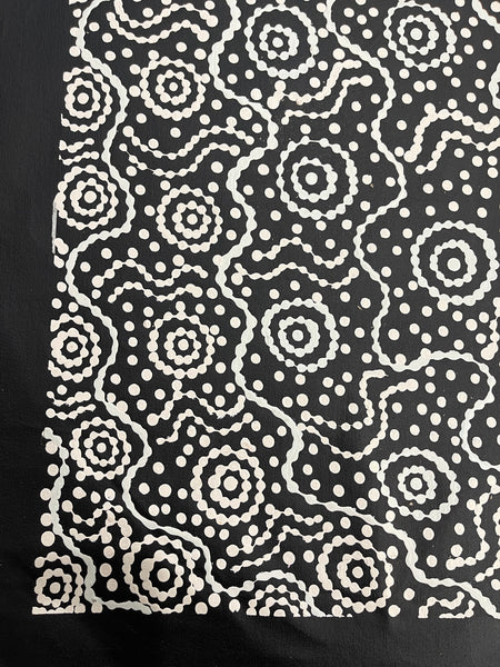 #41 Sacred Water (Black/White) - TREPHINA SULTAN THANGUWA : 43x70cm