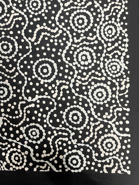 #41 Sacred Water (Black/White) - TREPHINA SULTAN THANGUWA : 43x70cm
