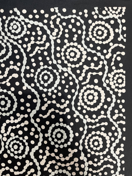 #41 Sacred Water (Black/White) - TREPHINA SULTAN THANGUWA : 43x70cm