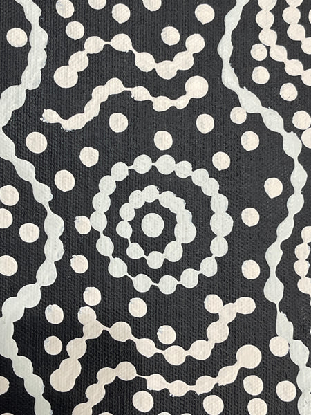 #41 Sacred Water (Black/White) - TREPHINA SULTAN THANGUWA : 43x70cm