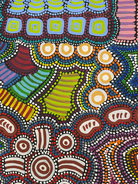 #318 Wallaby Tracks My Country Dreaming (Multi) - Pacinta Turner: 95x124cm