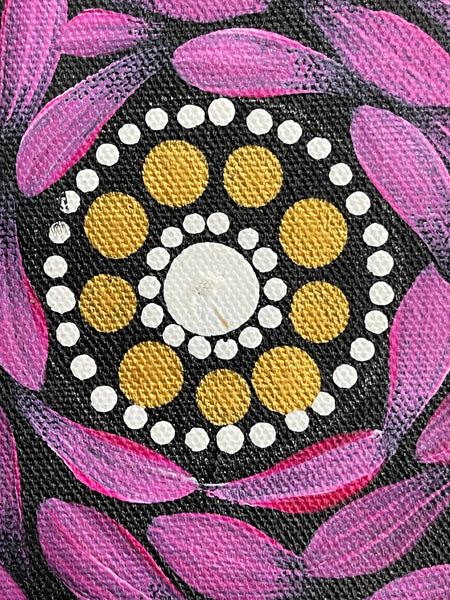 #216 - Bush Medicine Dreaming (Pinks) - ARTIST: MARYANNE GIBSON 42x90cm