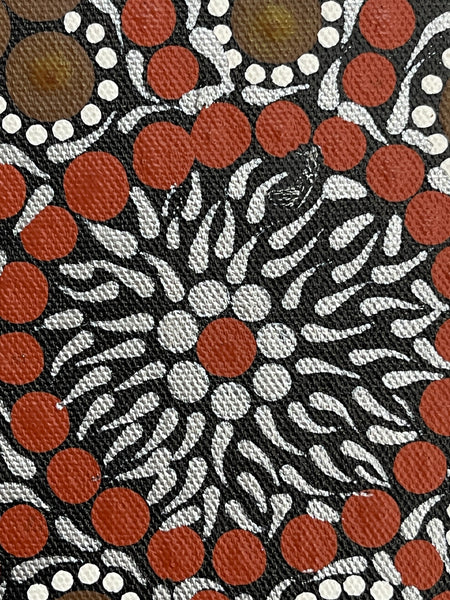 #216 - Bush Medicine Dreaming (Pinks) - ARTIST: MARYANNE GIBSON 42x90cm