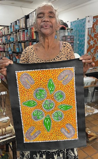 #202 Ceremony - Katrina Napaljarri Spencer: ABORIGINAL ART: 42cm x 32cm