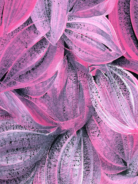 #320 Bush Medicine Leaves (Pink) - JACINDA HAYES: Aboriginal Art: 82x82cm
