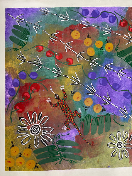 #111 Kangaroo Hunting - SANDY WALKER:  - Desert Art  Australia SIZE: 69x92cm