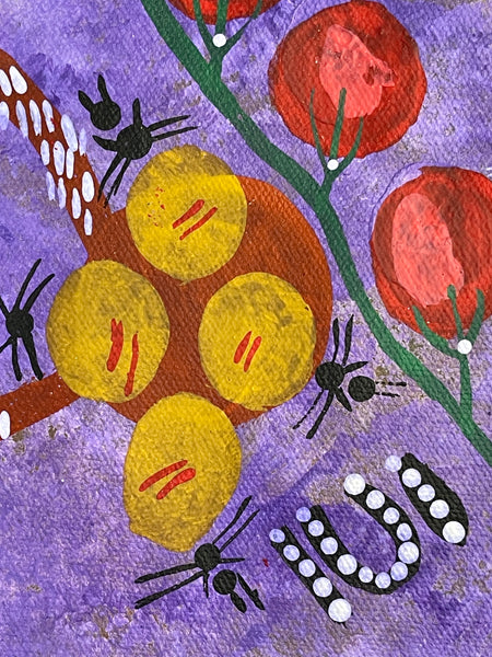 #143 Kangaroo Hunting - SANDY WALKER:  - Desert Art Australia SIZE: 92x153cm