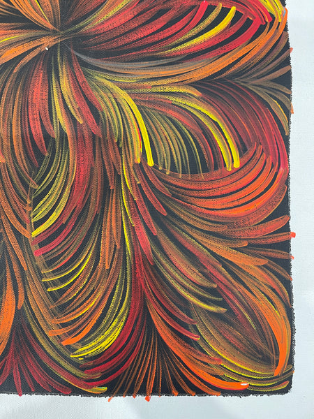 #161 Bush Medicine Leaves (Sunset) - SELINA NUMINA : Aboriginal Art: 36x51cm