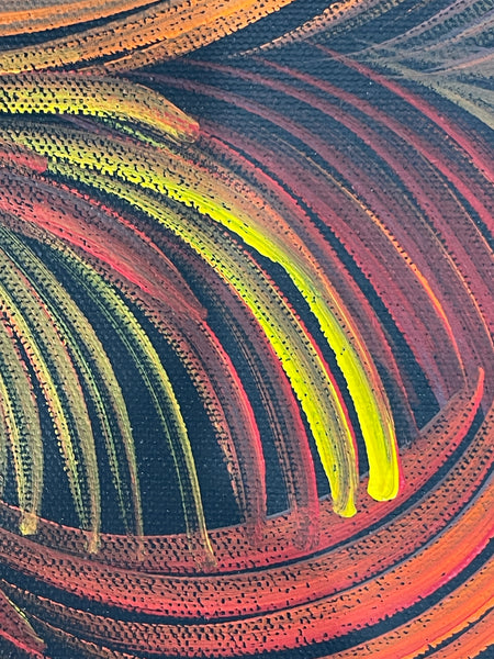 #161 Bush Medicine Leaves (Sunset) - SELINA NUMINA : Aboriginal Art: 36x51cm