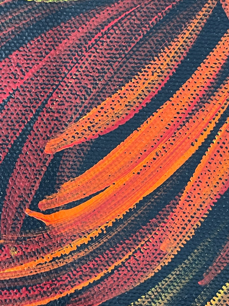 #161 Bush Medicine Leaves (Sunset) - SELINA NUMINA : Aboriginal Art: 36x51cm