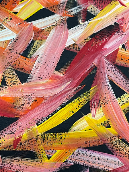 #119 Spinifex Grass (Sunsets)- LOUISE NUMINA : Aboriginal Art: 95x146cm