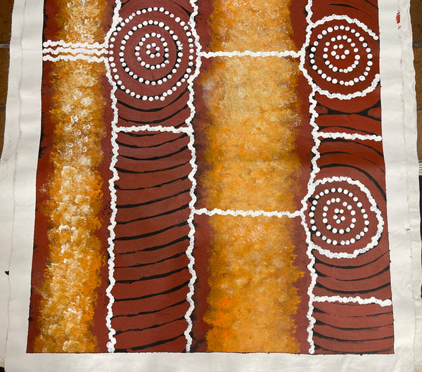 #154 Waterholes & Sandy Creek in the Desert (Earth)  - Artist: LAWRENCE KARPA 88x150cm