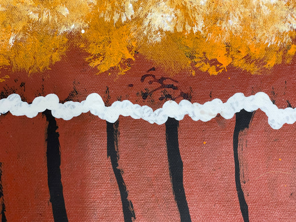#154 Waterholes & Sandy Creek in the Desert (Earth)  - Artist: LAWRENCE KARPA 88x150cm