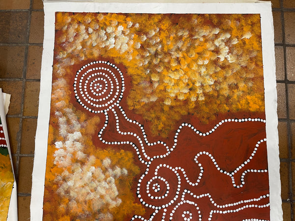 #151 Waterholes & Sandy Creek in the Desert (Earth)  - Artist: LAWRENCE KARPA 92x151cm