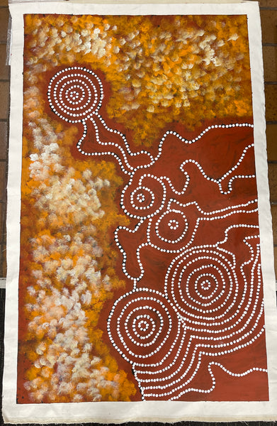 #151 Waterholes & Sandy Creek in the Desert (Earth)  - Artist: LAWRENCE KARPA 92x151cm