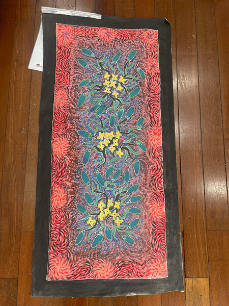 #70 Bush Tucker Dreaming (Multi)  ARTIST:  JOANNE WILSON  41 x 95cm