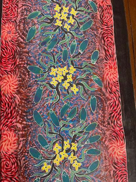 #70 Bush Tucker Dreaming (Multi)  ARTIST:  JOANNE WILSON  41 x 95cm