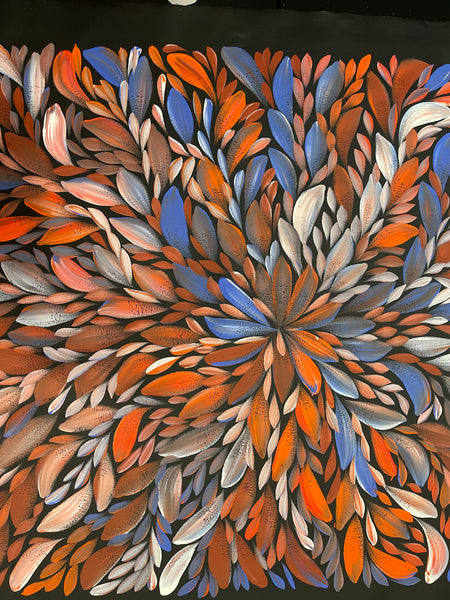 #136 Bush Medicine Leaves (Multi) - LOUISE NUMINA : Aboriginal Art: 70x96cm