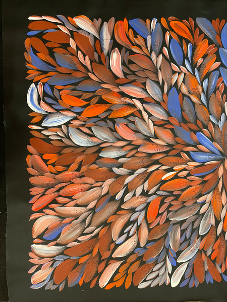 #136 Bush Medicine Leaves (Multi) - LOUISE NUMINA : Aboriginal Art: 70x96cm