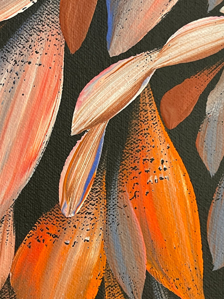 #136 Bush Medicine Leaves (Multi) - LOUISE NUMINA : Aboriginal Art: 70x96cm