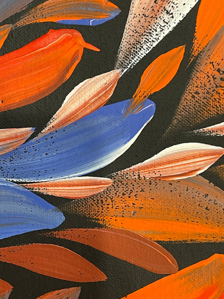 #136 Bush Medicine Leaves (Multi) - LOUISE NUMINA : Aboriginal Art: 70x96cm